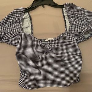 zara puff sleeve crop top